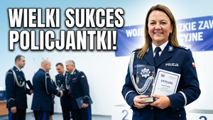 Iwona Kądziela na podium wojewódzkiego konkursu policji