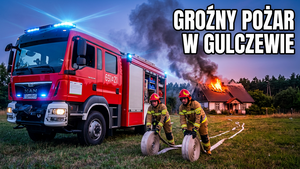 Pożar domu w Gulczewie. Jedna osoba trafiła do szpitala